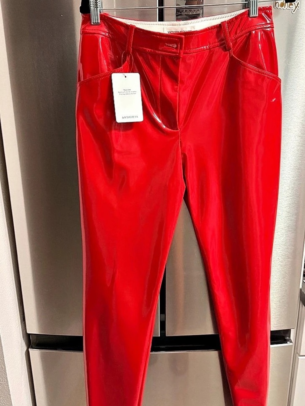Victoria Beckham Red Vinyl Pants NWT